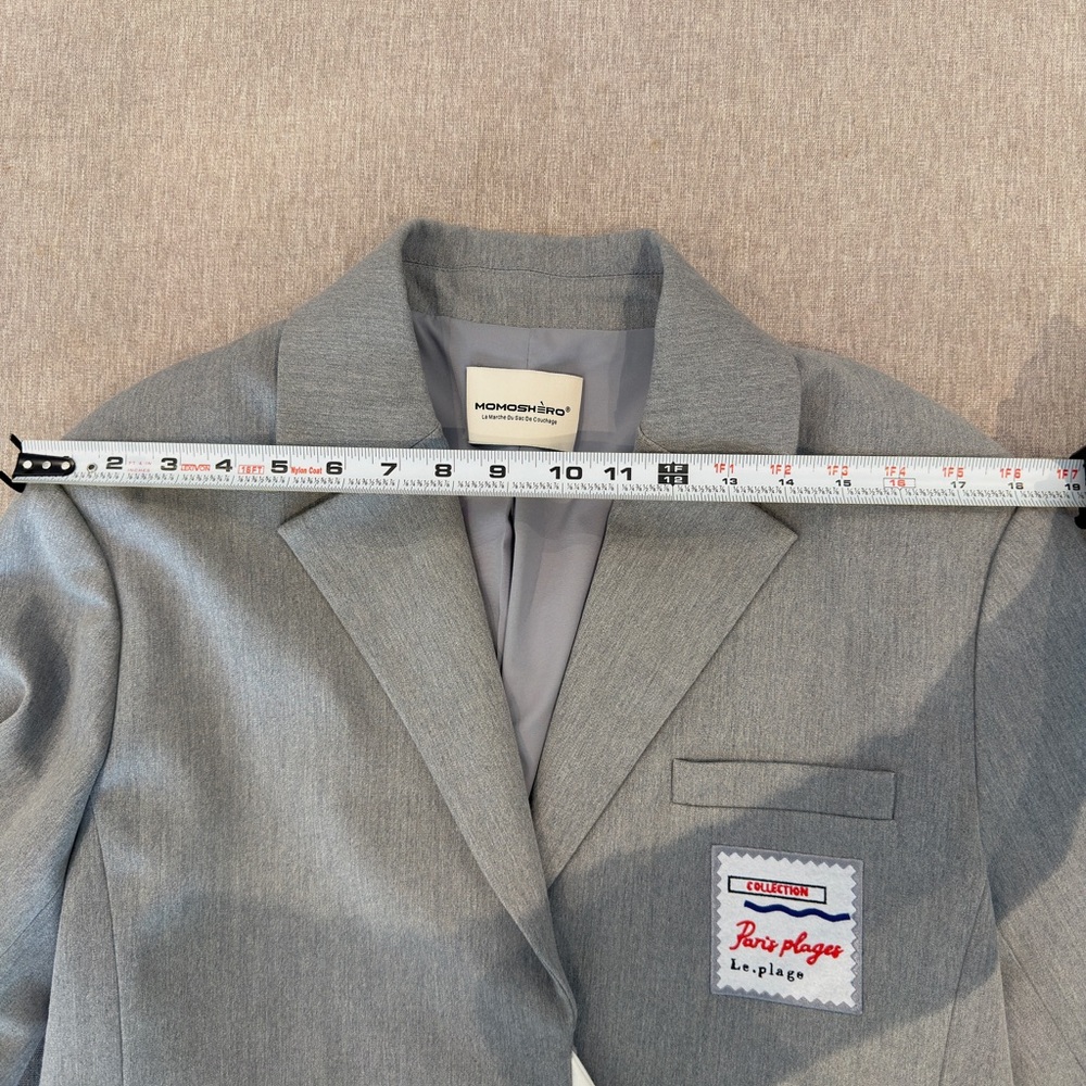Gray Blazer with Button Accents - Picture 6 of 7